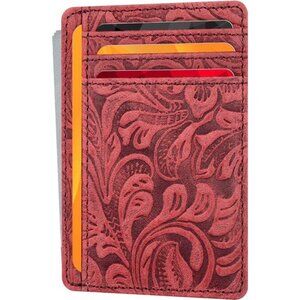 Real Leather Slim Minimalist Wallet for Men and Women -RFID Blocking Front